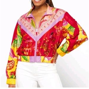 FARM RIO NWT mixed scarves windbreaker jacket M medium